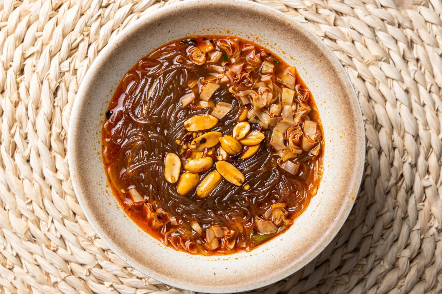 Spicy sweet potato noodles at Schuan Kitchen, a Chinese Restaurant in Staten Island
